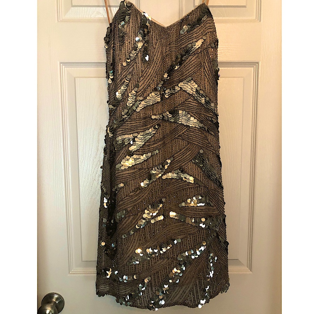 NYE Scala Sequin Strapless Mini Dress